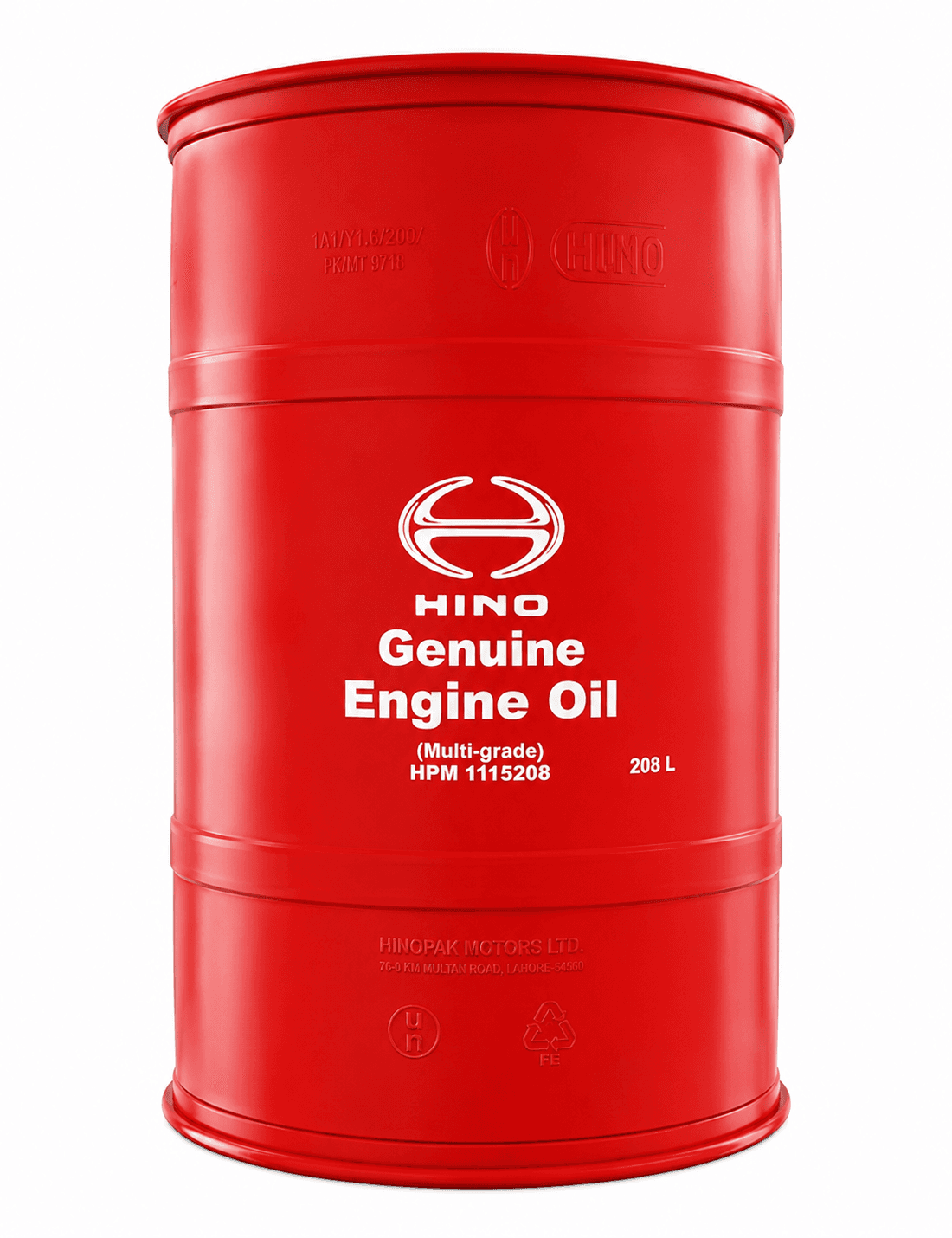 HINO Genuine Engine Oil 208L Red Steel Drum (HPM 1115208)
